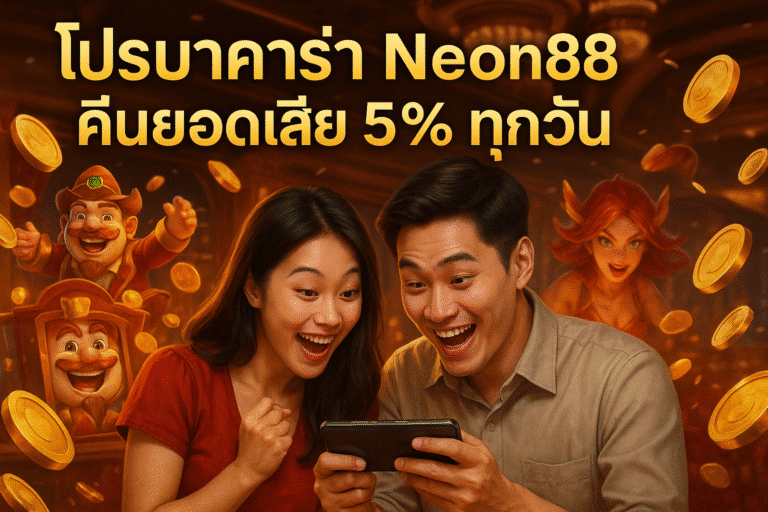 โปรบาคาร่า Neon88 คืนยอดเสีย 5% ทุกวัน
